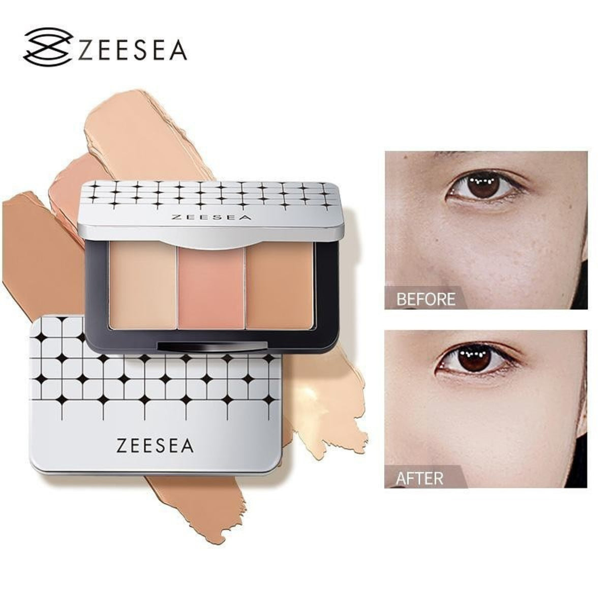 ZEESEA Nourishing Flawless 3 Colors Concealer Palette - 01