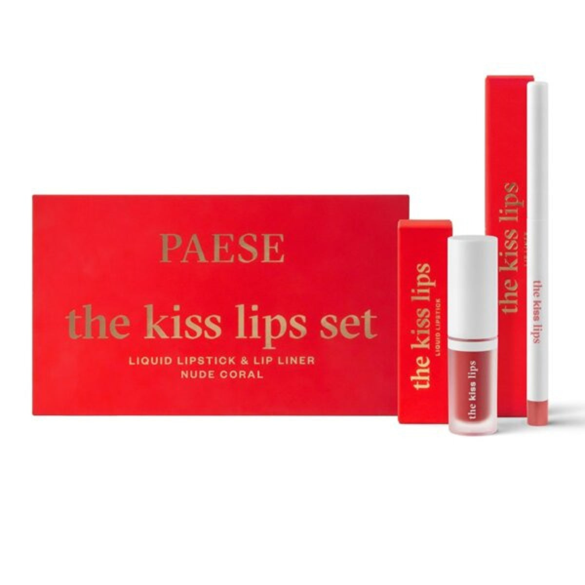 PAESE The Kiss Lips Set - 02 Nude Coral