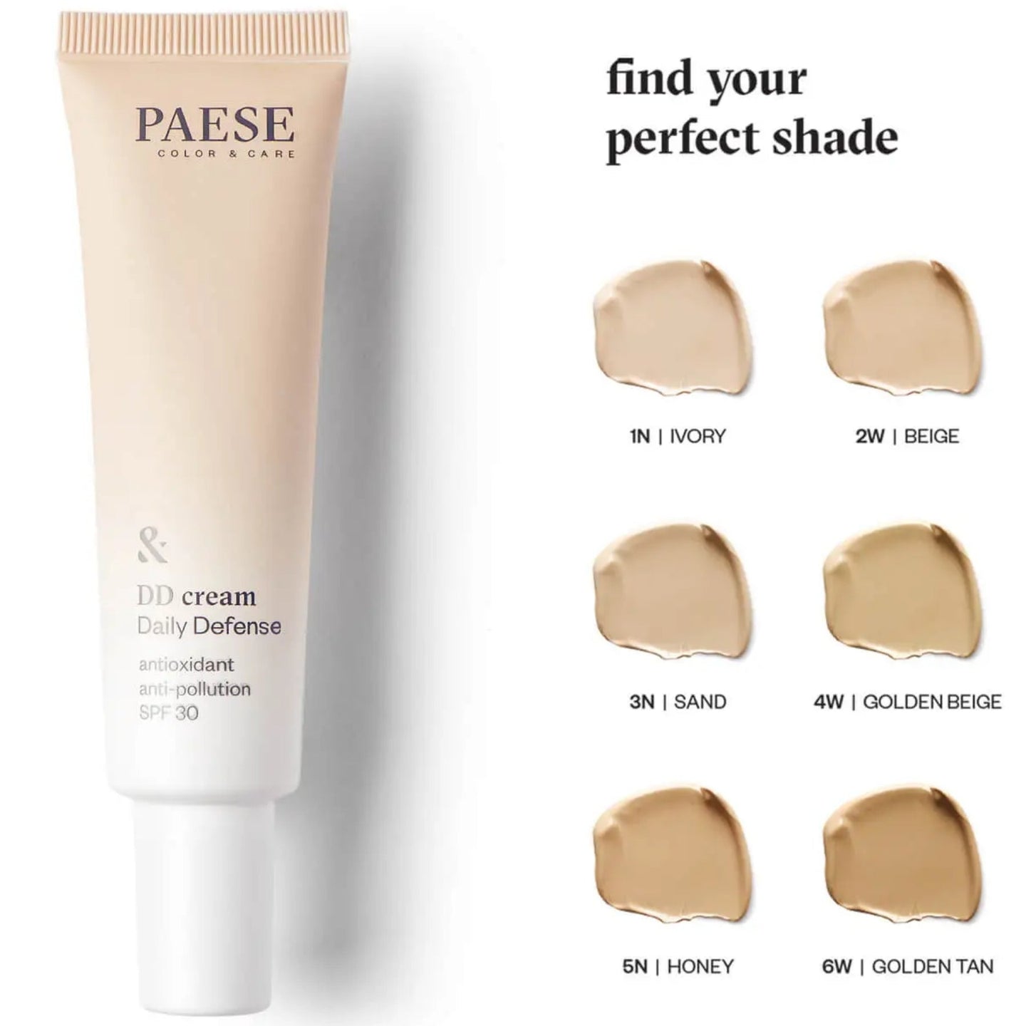 PAESE DD Cream Daily Defense Foundation (SPF 30) 1N  Ivory