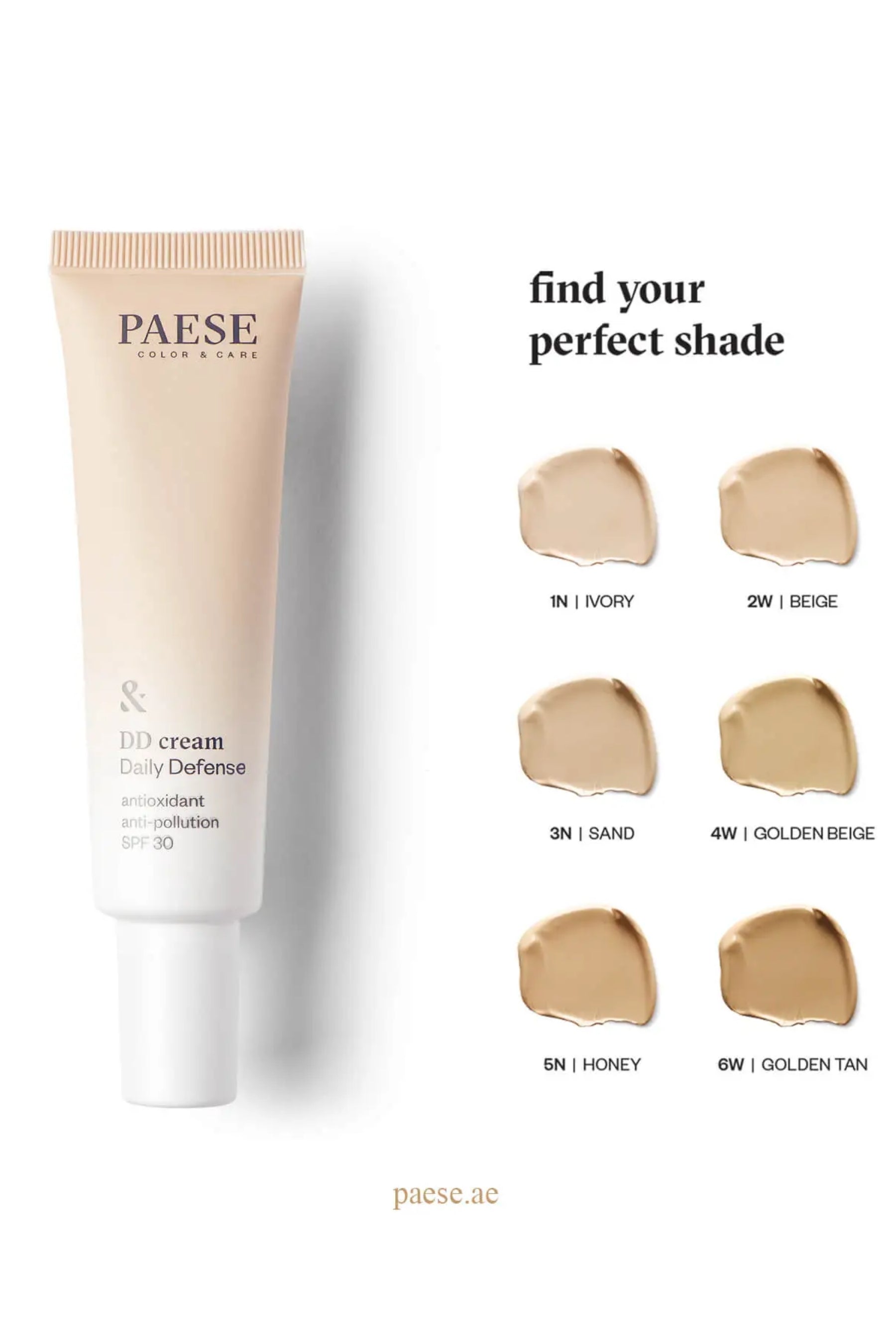 PAESE DD Cream Daily Defense Foundation (SPF 30) 5N Honey