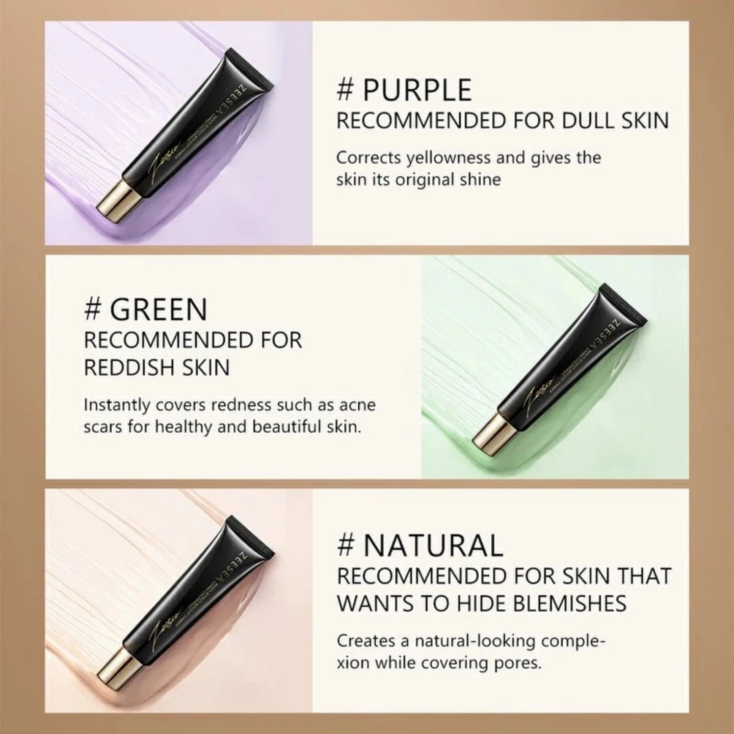 ZEESEA Multi-Effect Brightening Primer (Travel Portable Packaging) - Purple