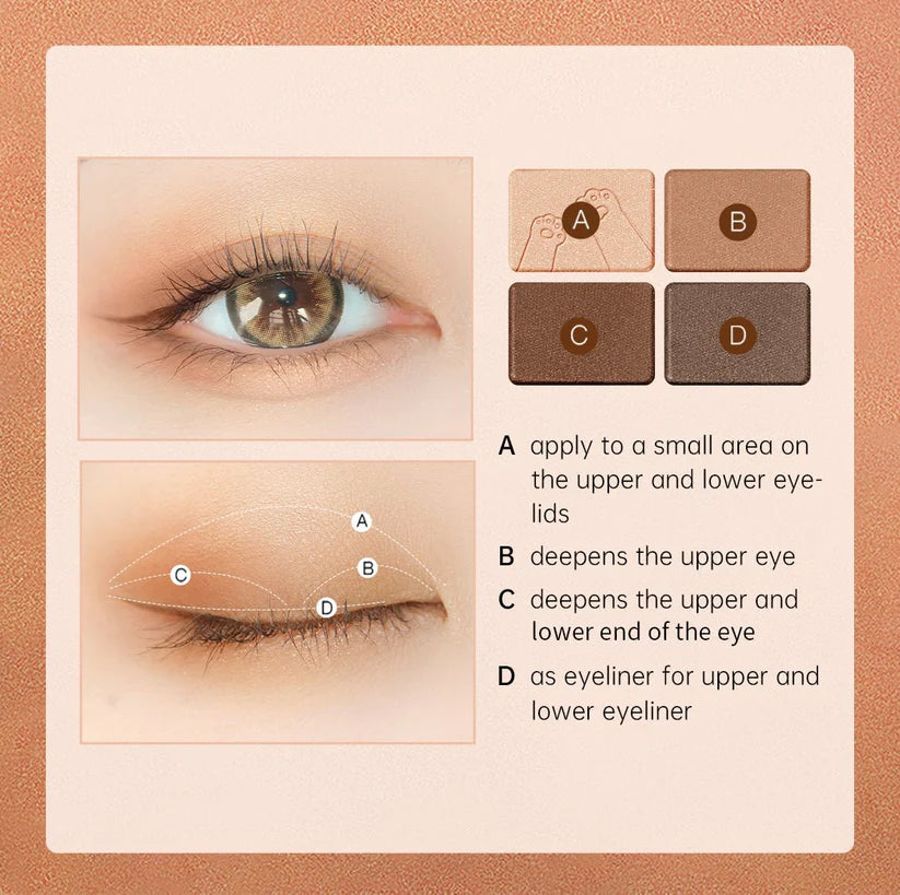 ZEESEA Tipsy Kitty Eyeshadow Quad #06 Ordinary Love