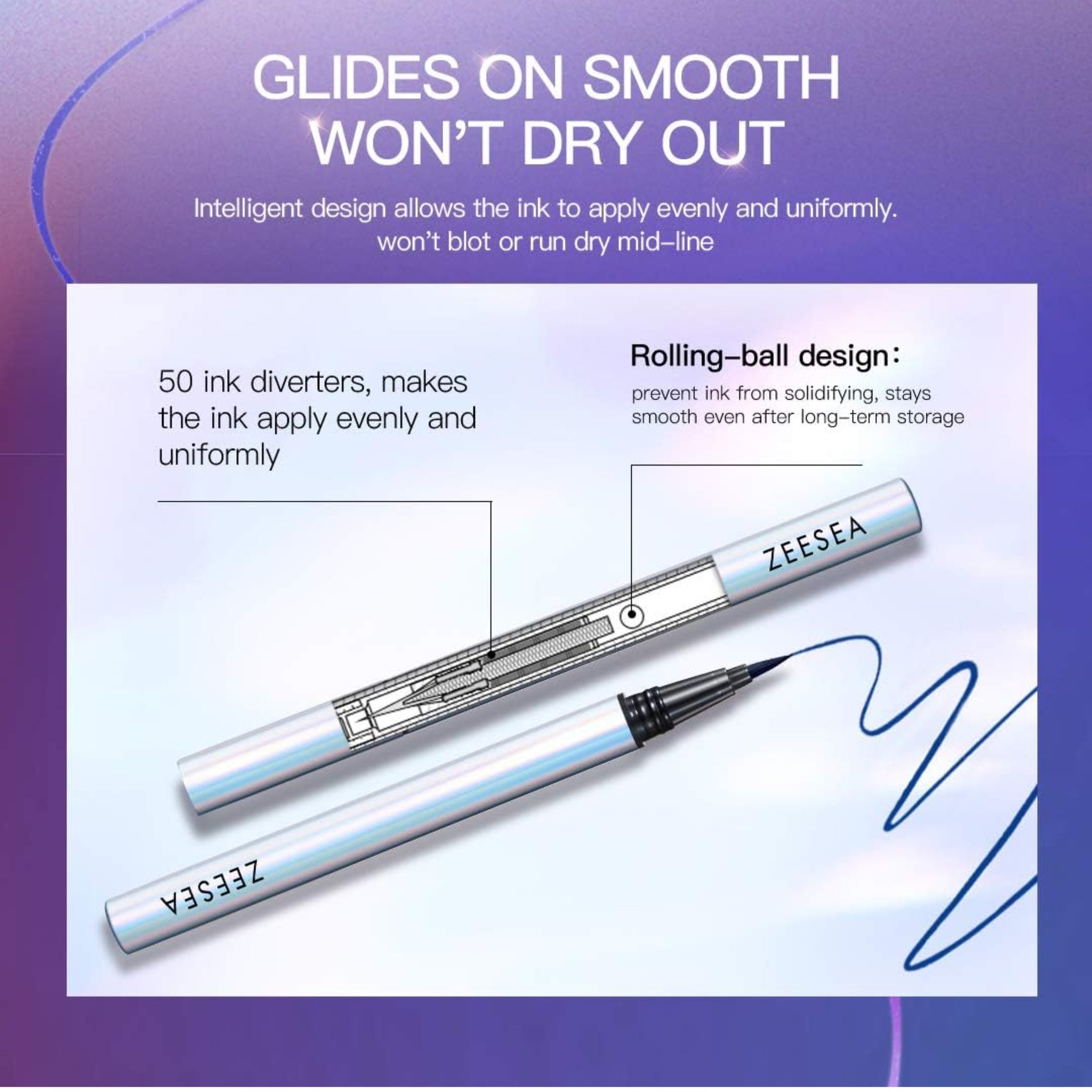 ZEESEA Colorful Waterproof Tip Liquid Eyeliner - Khaki