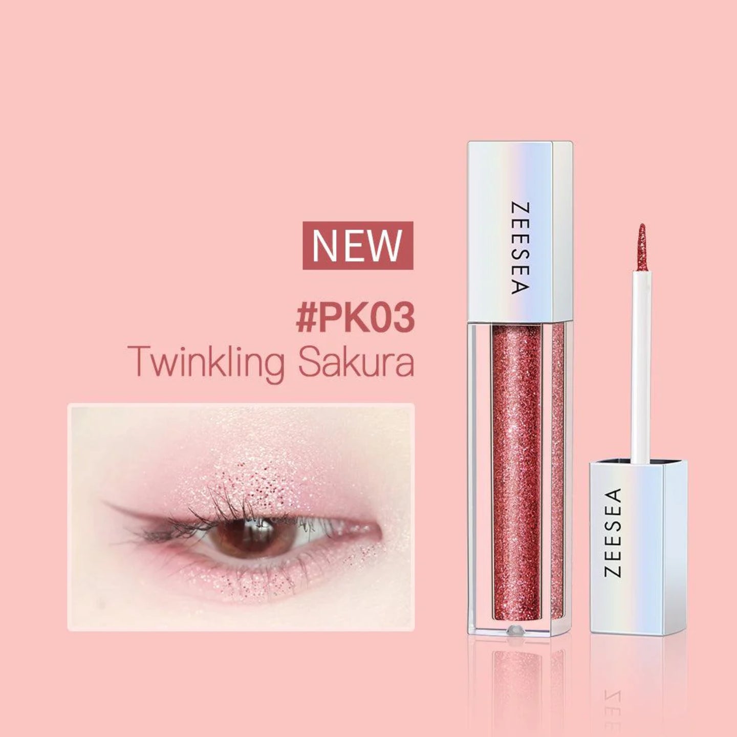 ZEESEA Glitter Galaxy Colored Liquid Eyeshadow #PK03 Twinkling Sakura