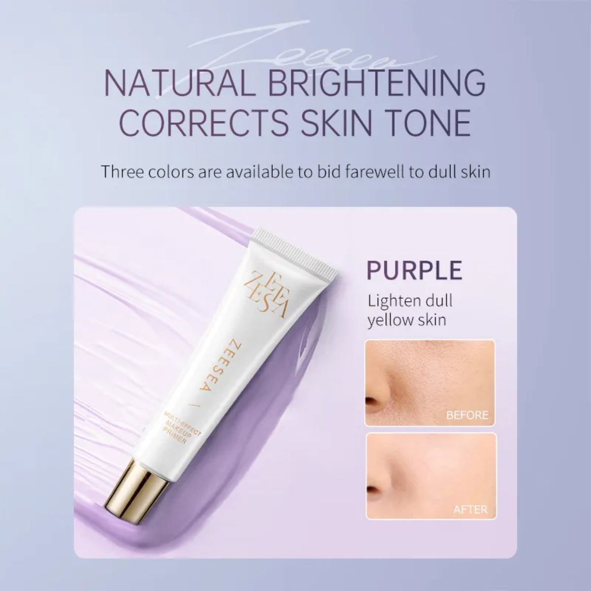 ZEESEA Multi-Effect Brightening Primer (Travel Portable Packaging) - Purple