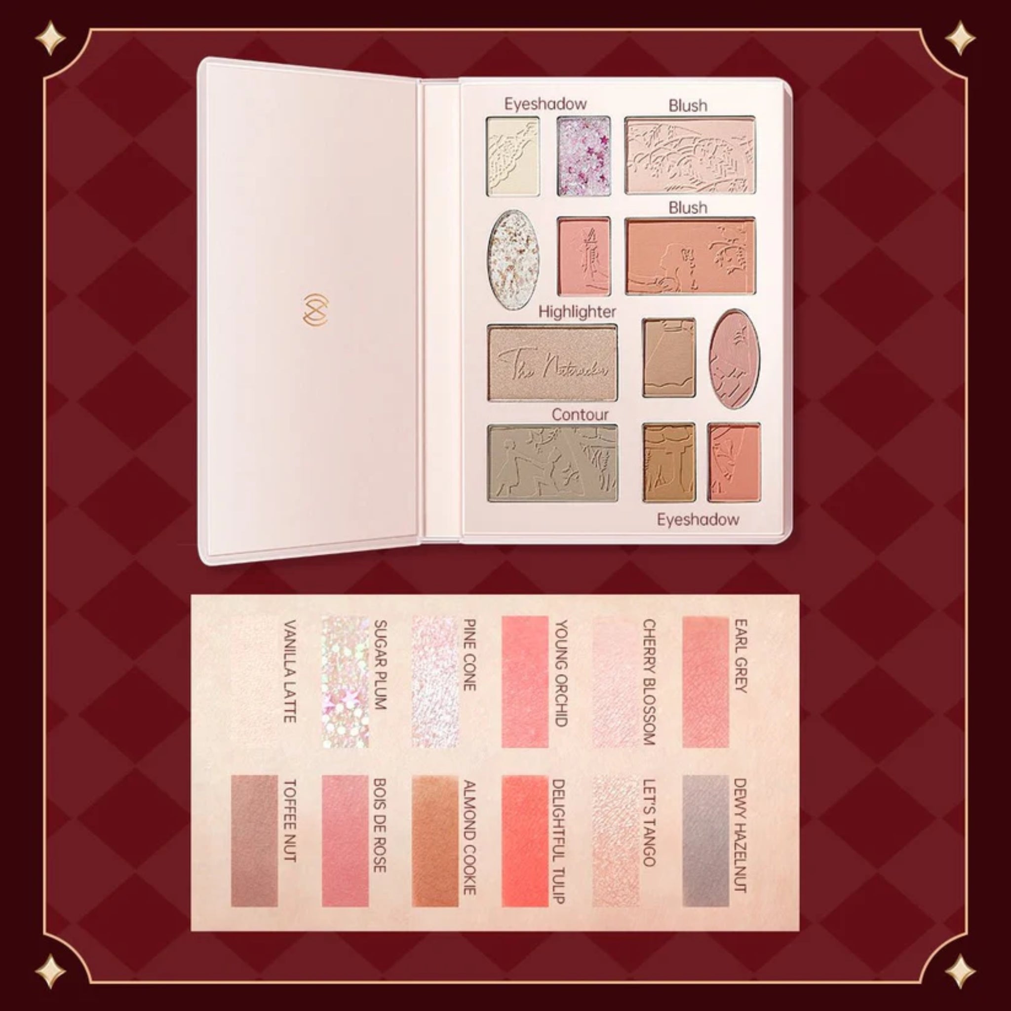 ZEESEA NUTCRACKER - Candy Cruise 12 Colors Makeup Palette 02 Rose Lake