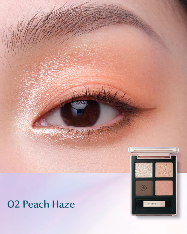 FLORASIS BUTTERFLY GLITTER QUAD EYESHADOW PALETTE - 02 PEACH HAZE