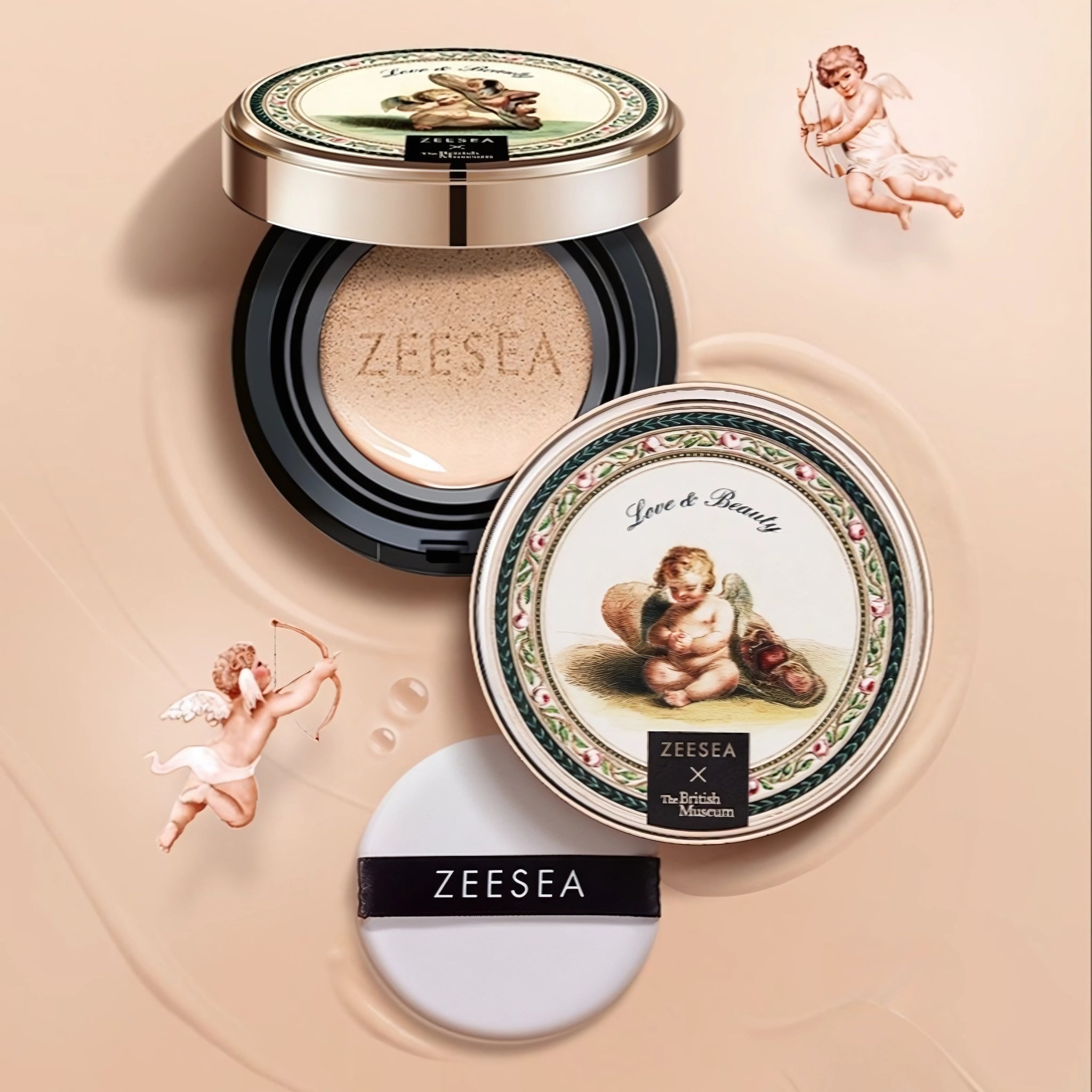 ZEESEA X The British Museum Angel Cupid Series Cushion BB Cream (Dry Skin) - R01 Ivory