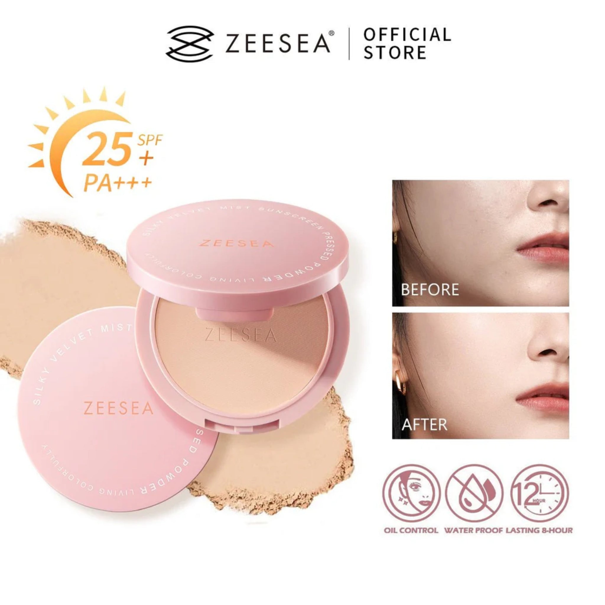 ZEESEA Silky Matte Suncreen Powder - 02 Light Beige