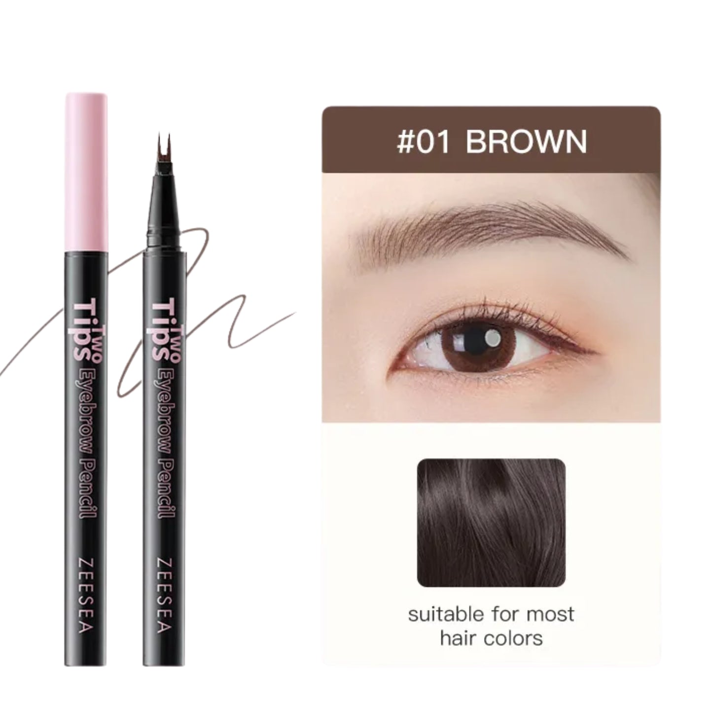 ZEESEA Two tips eyebrow pencil - 01 BROWN