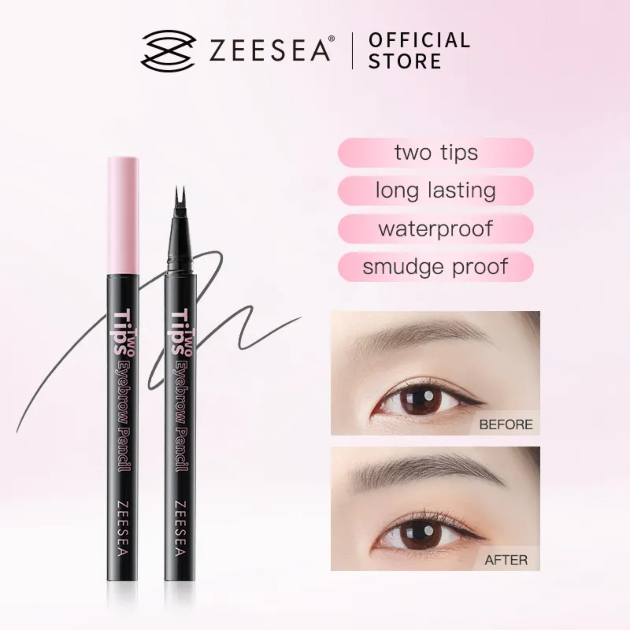 ZEESEA two tips eyebrow pencil - 02 GRAYISH BLACK